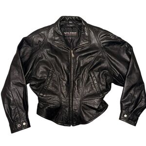 Vintage Wilson Black Leather Crop Jacket
